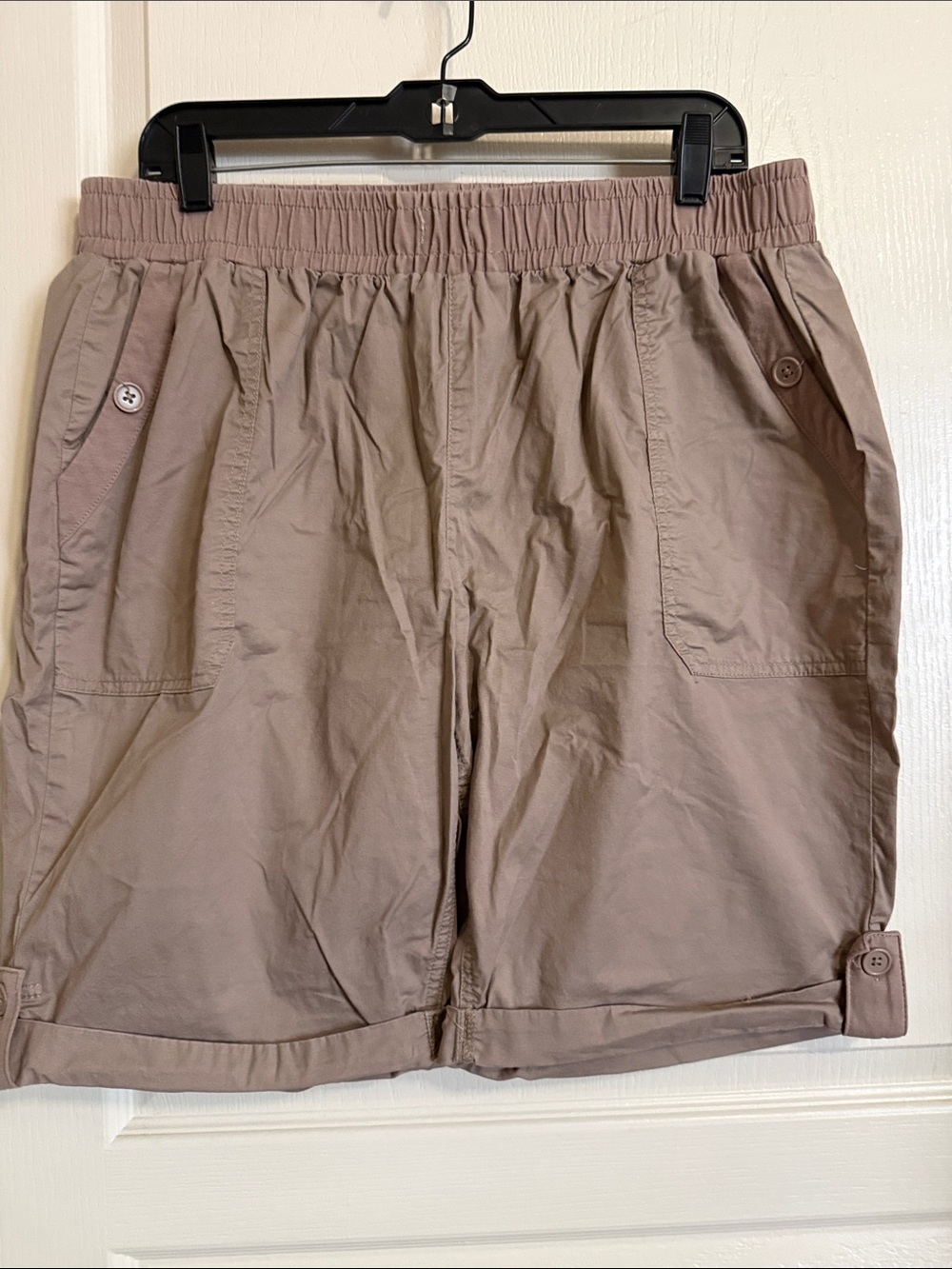 Lane Bryant Taupe Elastic-Waist Bermuda Shorts Sz 14/16